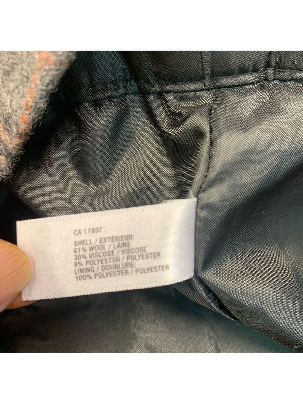 GAP gray brown wool plaid check button detail miniskirt Sz 8 - Picture 10 of 14